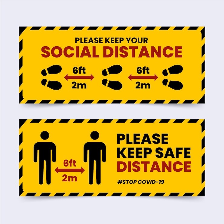 social-distance-banner-sign-set_23-2148612909
