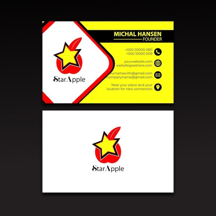 modern-business-card-with-star-apple-logo-contact-details_792290-934